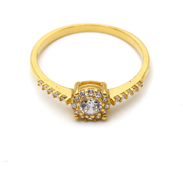 Real Gold Exquisite Luxury Solitaire Stone Ring with Regal Design 0377 (SIZE 7) R2532