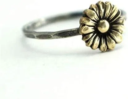 Retro Sunflower Ring 925Silver Delicate Sunflower Ring Bride Wedding Gifts JewelryPetal Ring Womens