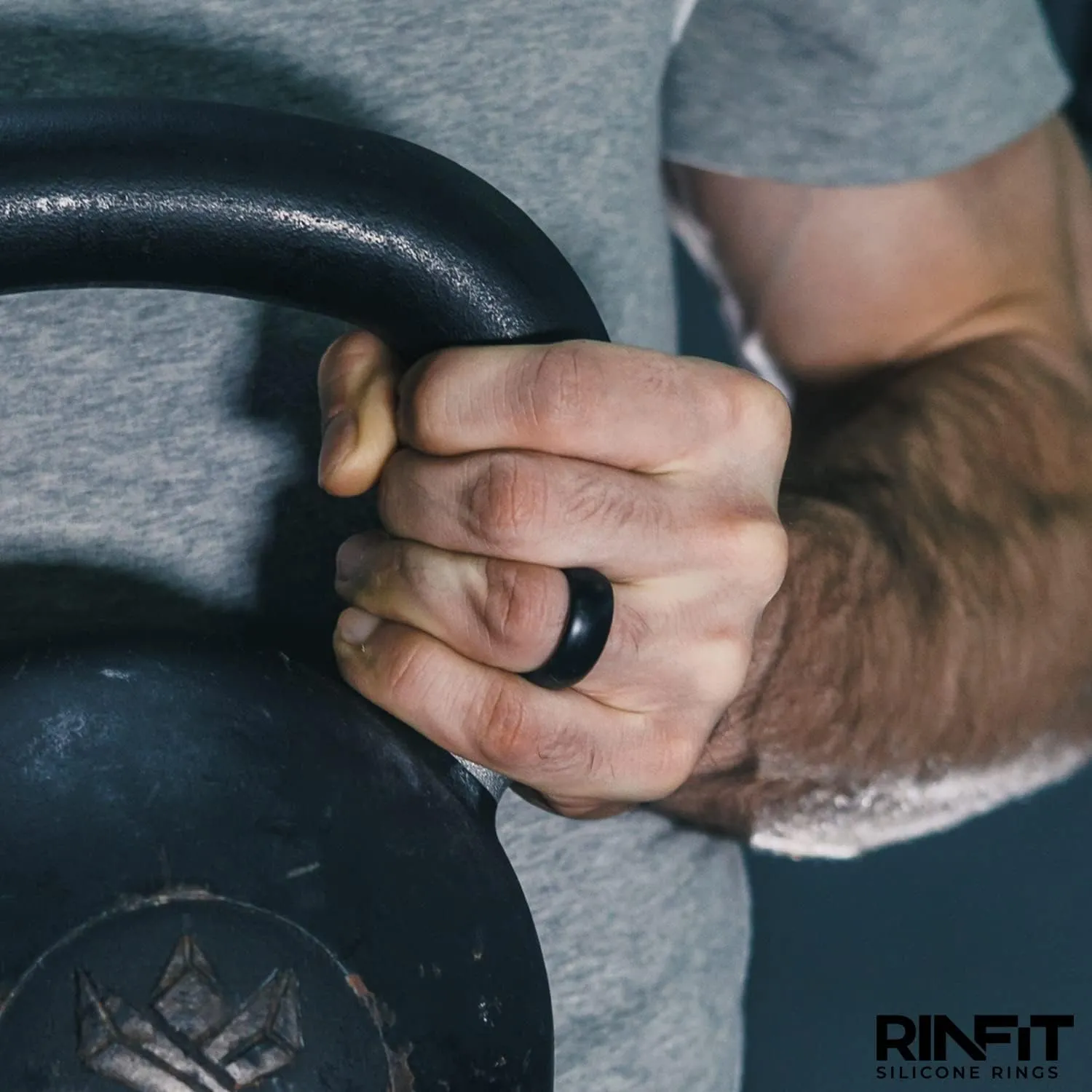 Rinfit Silicone Rings for Men 9mm Wide, 2mm Thick - Mens Silicone Wedding Bands - Step Edge, Rubber Ring for Sports & Workout - Patented Design