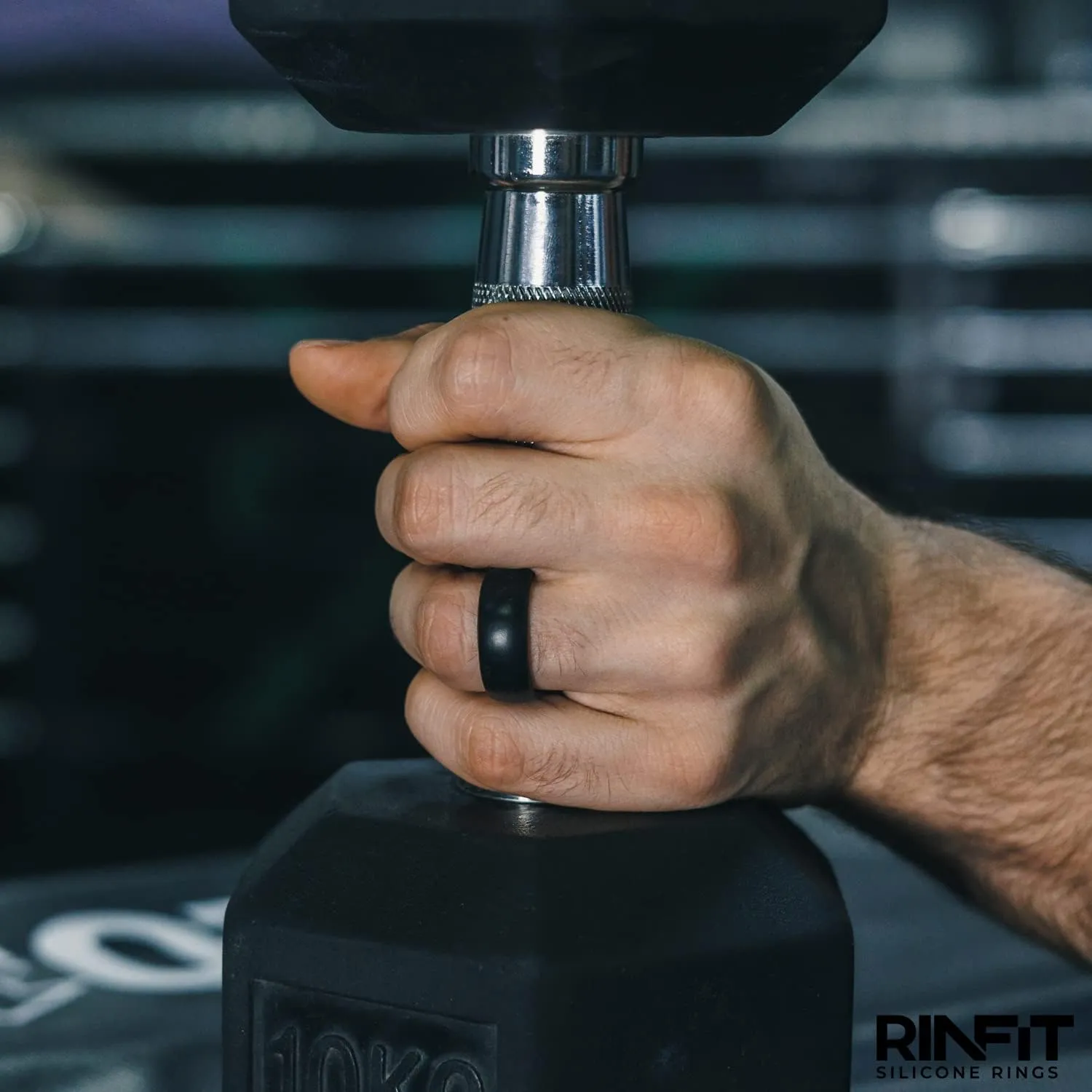 Rinfit Silicone Rings for Men 9mm Wide, 2mm Thick - Mens Silicone Wedding Bands - Step Edge, Rubber Ring for Sports & Workout - Patented Design
