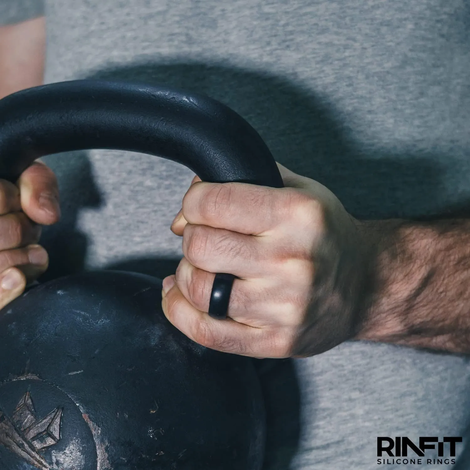 Rinfit Silicone Rings for Men 9mm Wide, 2mm Thick - Mens Silicone Wedding Bands - Step Edge, Rubber Ring for Sports & Workout - Patented Design
