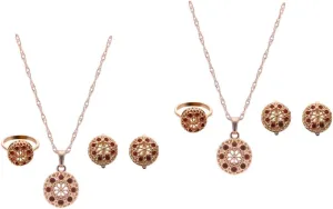 Ring Imitation Pearl Necklace Crystal Jewelry Kit Red Crimson Jewelry