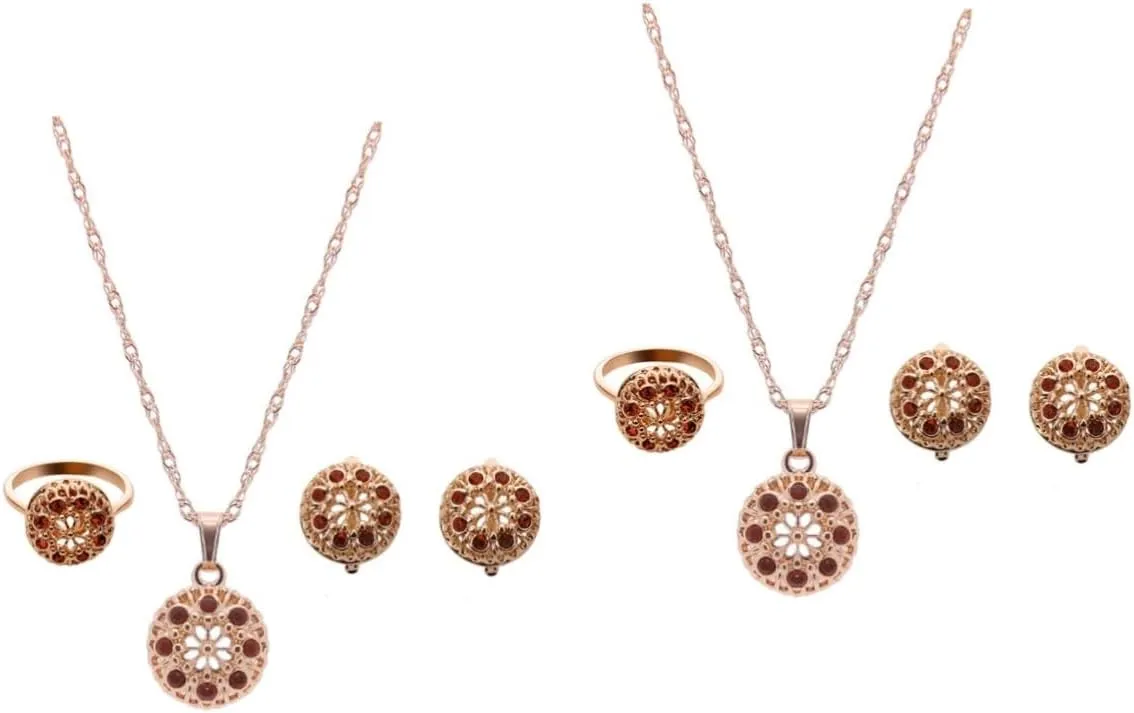 Ring Imitation Pearl Necklace Crystal Jewelry Kit Red Crimson Jewelry