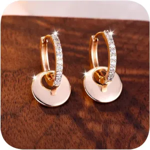 Rose Gold Earrings for Women 14K Gold Plated Hoop Earring Dainty Minimalist Simple CZ Huggie Earrings for Women's Handmade Jewelry Gift for Her