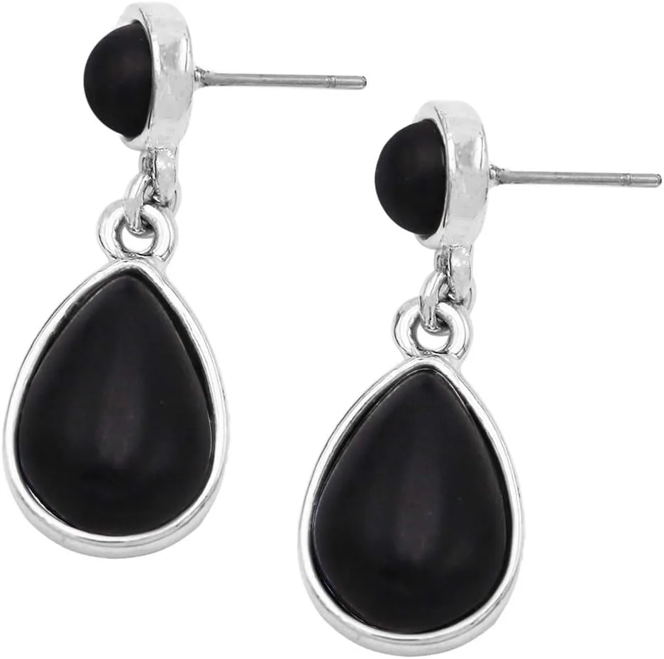 Rosemarie Collections Women's Western Style Turquoise Dangle Teardrop Hypoallergenic Statement Earrings, 1.25'