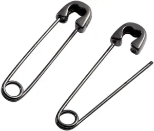 S925 Silver Simple Paper Clip Earrings Stylish Punk Goth Safety Pin Earrings