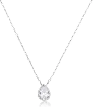S925 Sterling Silver 14K Gold Necklace for Women Teardrop Cubic Zirconia Dainty Necklace Imitation Diamond Pear Cut CZ Pendant Necklaces for Women 18 2 Inch Jewelry Gift for Her