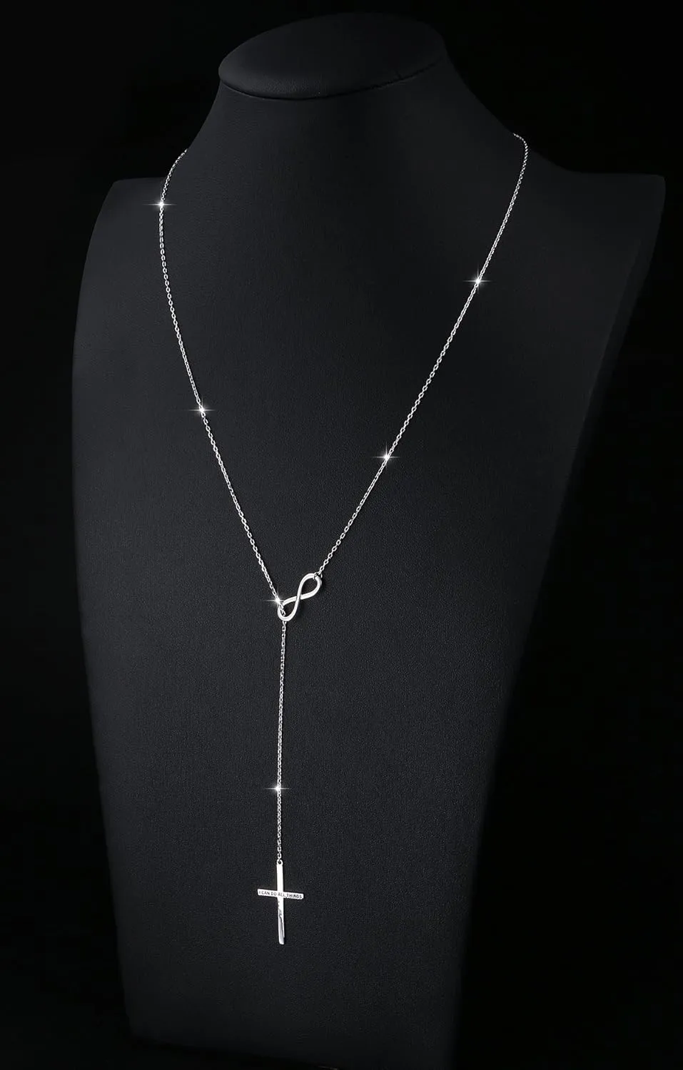 S925 Sterling Silver Y Necklace for Women butterfly/infinity Cross Necklace Lariat Necklace Drop Necklaces Y Necklace Jewelry for Women
