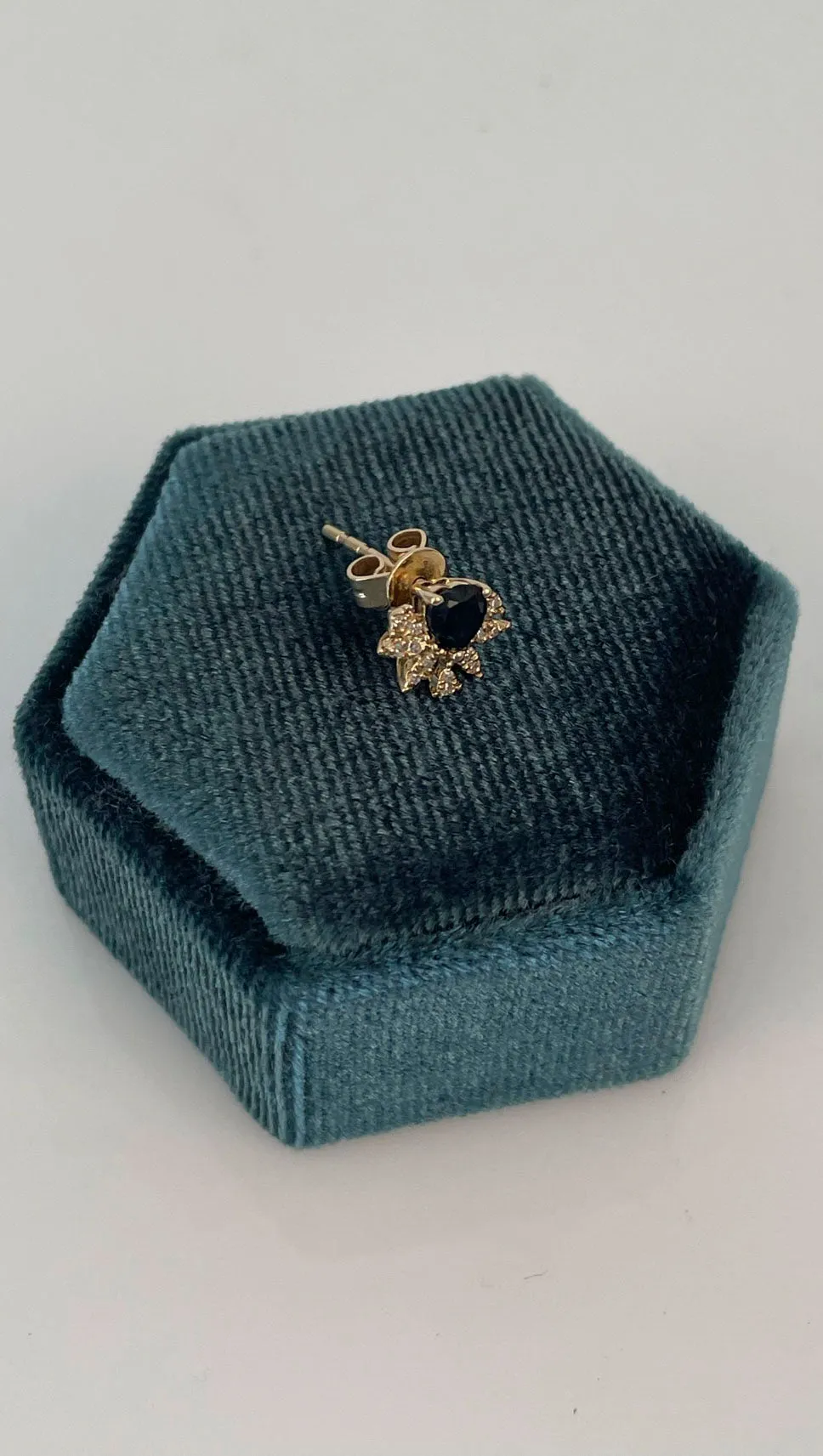 Sapphire Diamond Burst Single Stud - 14KY