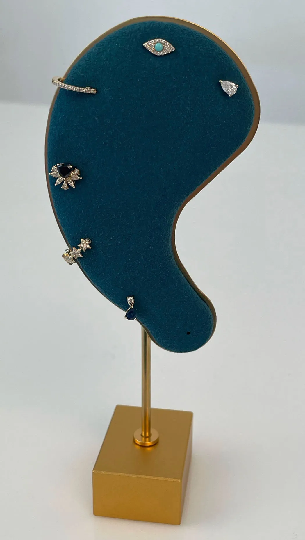 Sapphire Diamond Burst Single Stud - 14KY