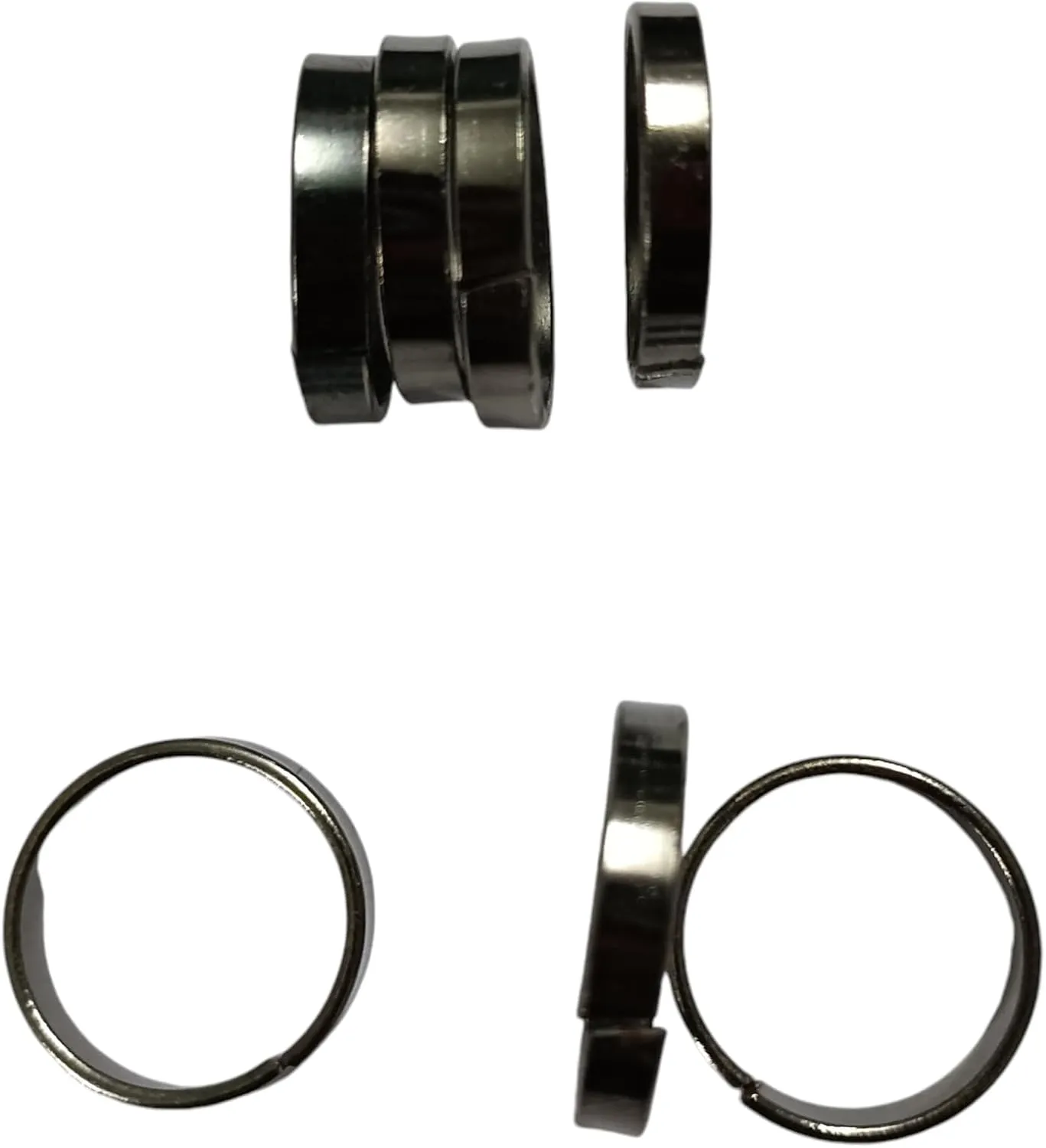 Saturn Rings Black Shani Challa Iron Ring Horse Shoe, Adjustable, Set of 10