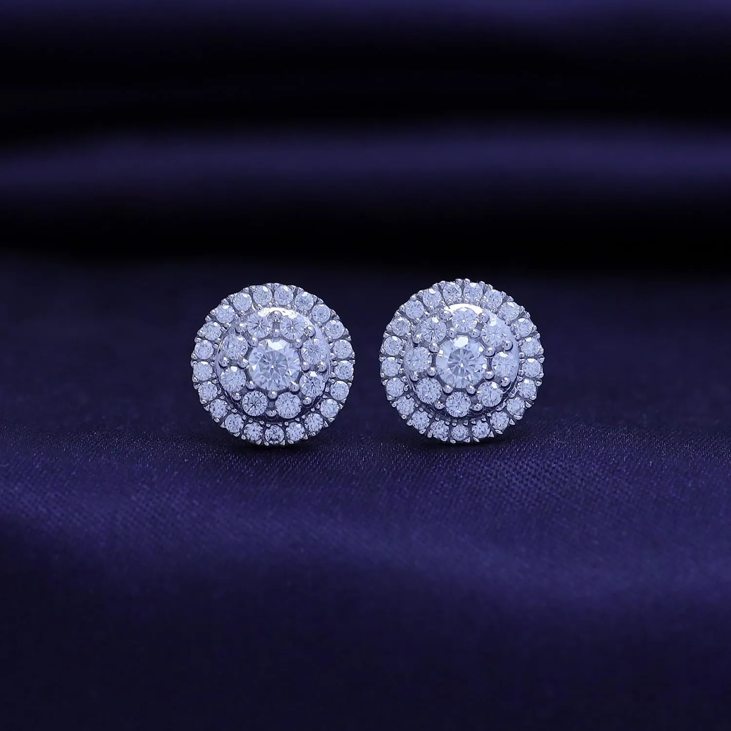 SAVEARTH DIAMONDS Moissanite & Lab Grown Diamond Earrings, 925 Sterling Silver Studs for Women Men,VVS1 Clarity, 14K Gold Plated Small Earrings Studs with Screw Back
