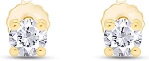 SAVEARTH DIAMONDS Moissanite Stud Earrings 0.20ct,18K Gold Plated 925 Sterling Silver Screw Back, Lab Round Cut Brilliant D Color VVS1 Clarity Moissanite Diamond Earrings Studs for Women Men