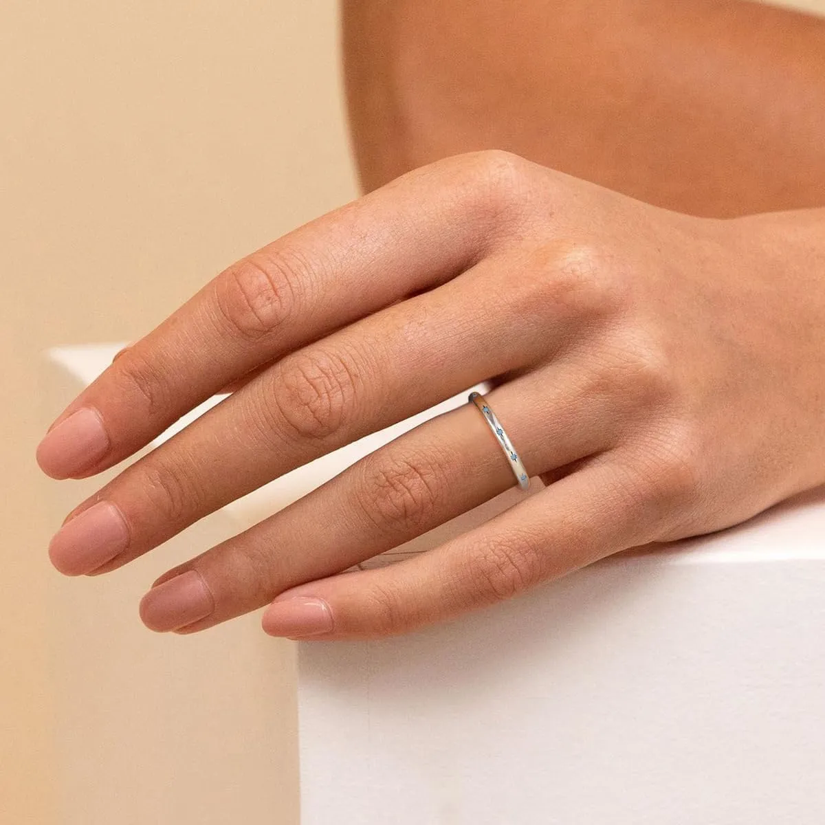 SHINYSO 925 Sterling Silver Ring Engagement Wedding Band with Blue Turquoise Stackable Rings for Her Size 4-10
