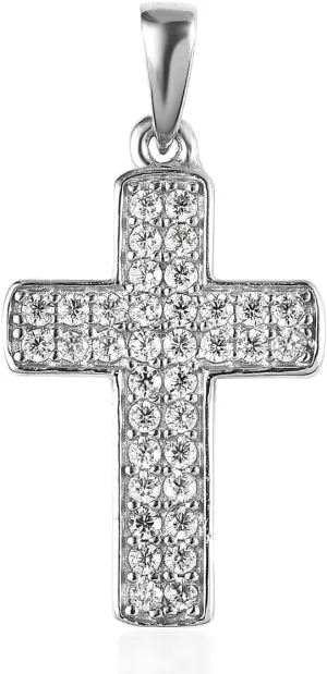 Shop LC Pink Cubic Zirconia CZ Rose Gold 18K Rose Gold Plated Cross Pendant Ct 0.82 Catholic Faith Christian Religious Birthday Jewelry Birthday Gifts for Women