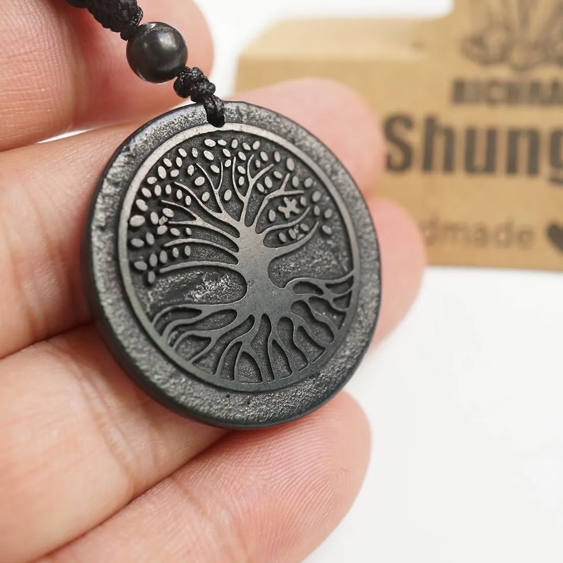 Shungite Necklace Shungite Stone Pendant Crystal Protection Healing Crystals for Women Men