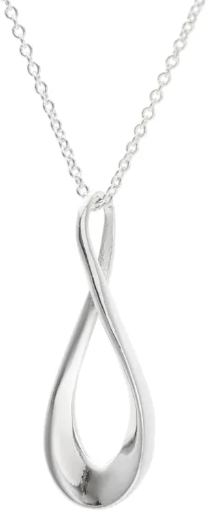 Silverly Women's 925 Sterling Silver Infinity Symbol "8" Twist Teardrop Pendant Chain Necklace,46cm