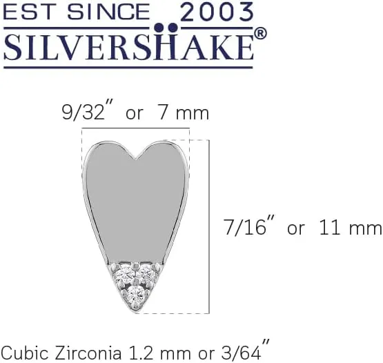 Silvershake White Gold Plated or Yellow Gold Plated 925 Sterling Silver Heart Casual Love Trendy Chic Stud Post Gemstone Earrings Jewelry for Women