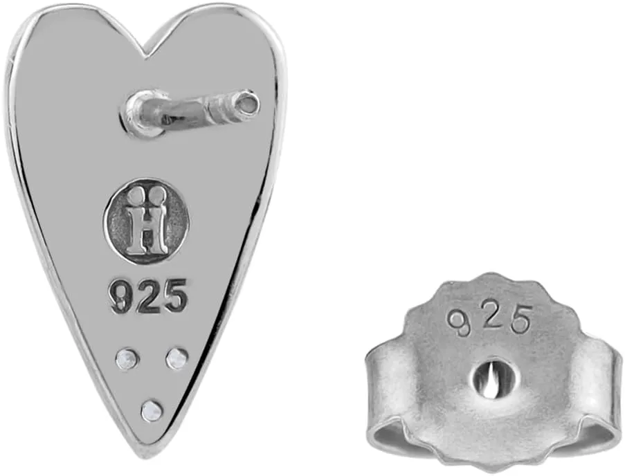 Silvershake White Gold Plated or Yellow Gold Plated 925 Sterling Silver Heart Casual Love Trendy Chic Stud Post Gemstone Earrings Jewelry for Women