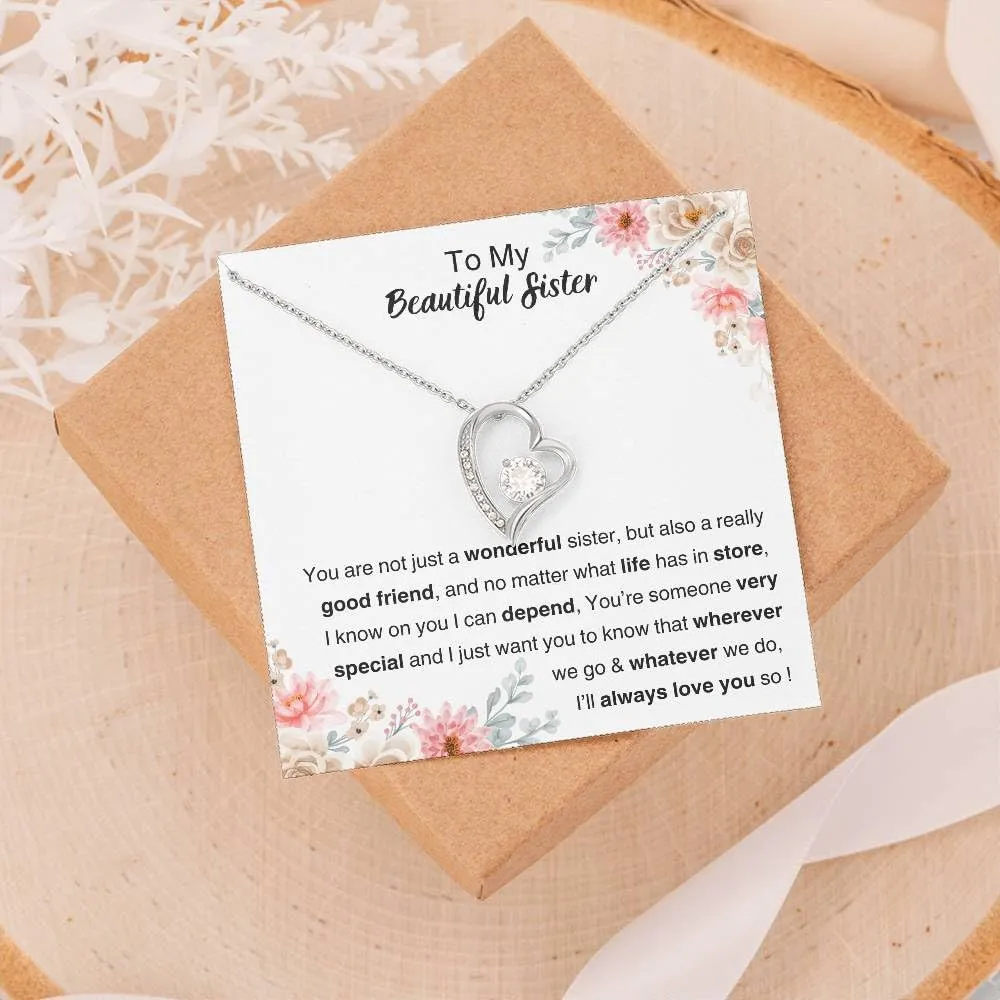 Sisters Gifts From Sister Interlocking Necklaces For 2 Big Sister and Little Sister Happy Birthday Present For Women Jewelry Best Sister with Message Card and Gift Box