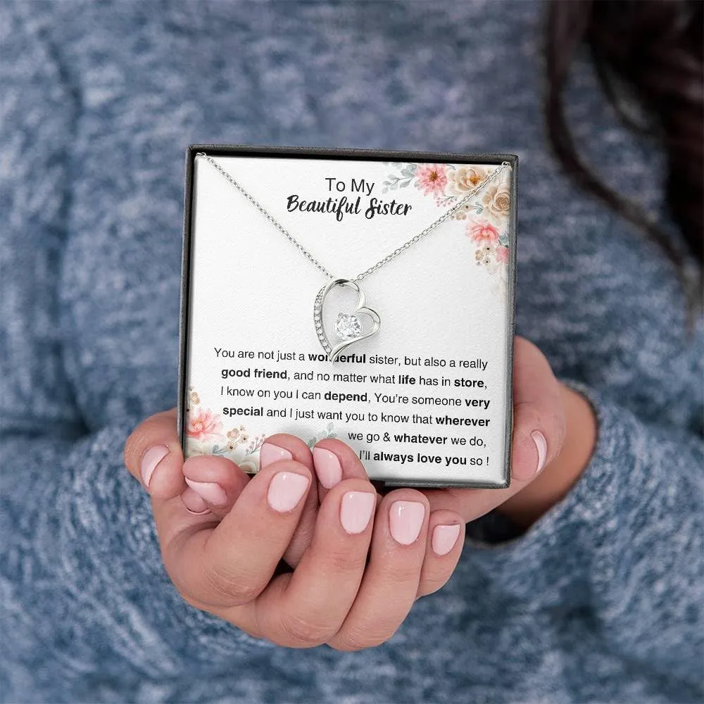 Sisters Gifts From Sister Interlocking Necklaces For 2 Big Sister and Little Sister Happy Birthday Present For Women Jewelry Best Sister with Message Card and Gift Box