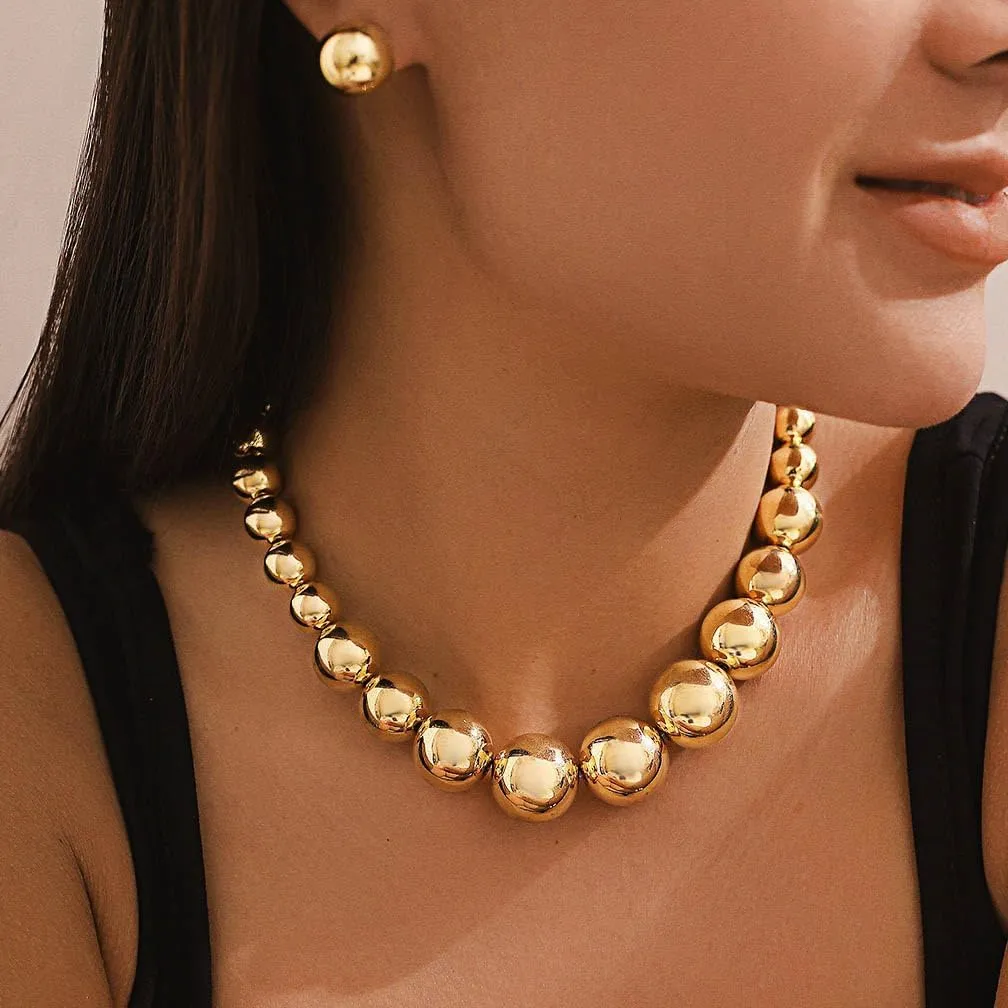 Sixexey Chunky Gold Necklace Set Bib Chain Necklace Africa Festival Jewelry Necklace Accessories for Women