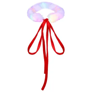 Sixexey Light Up Christmas Choker Necklace LED Xmas Fluffy Necklaces Christmas Costume Accessories for Women