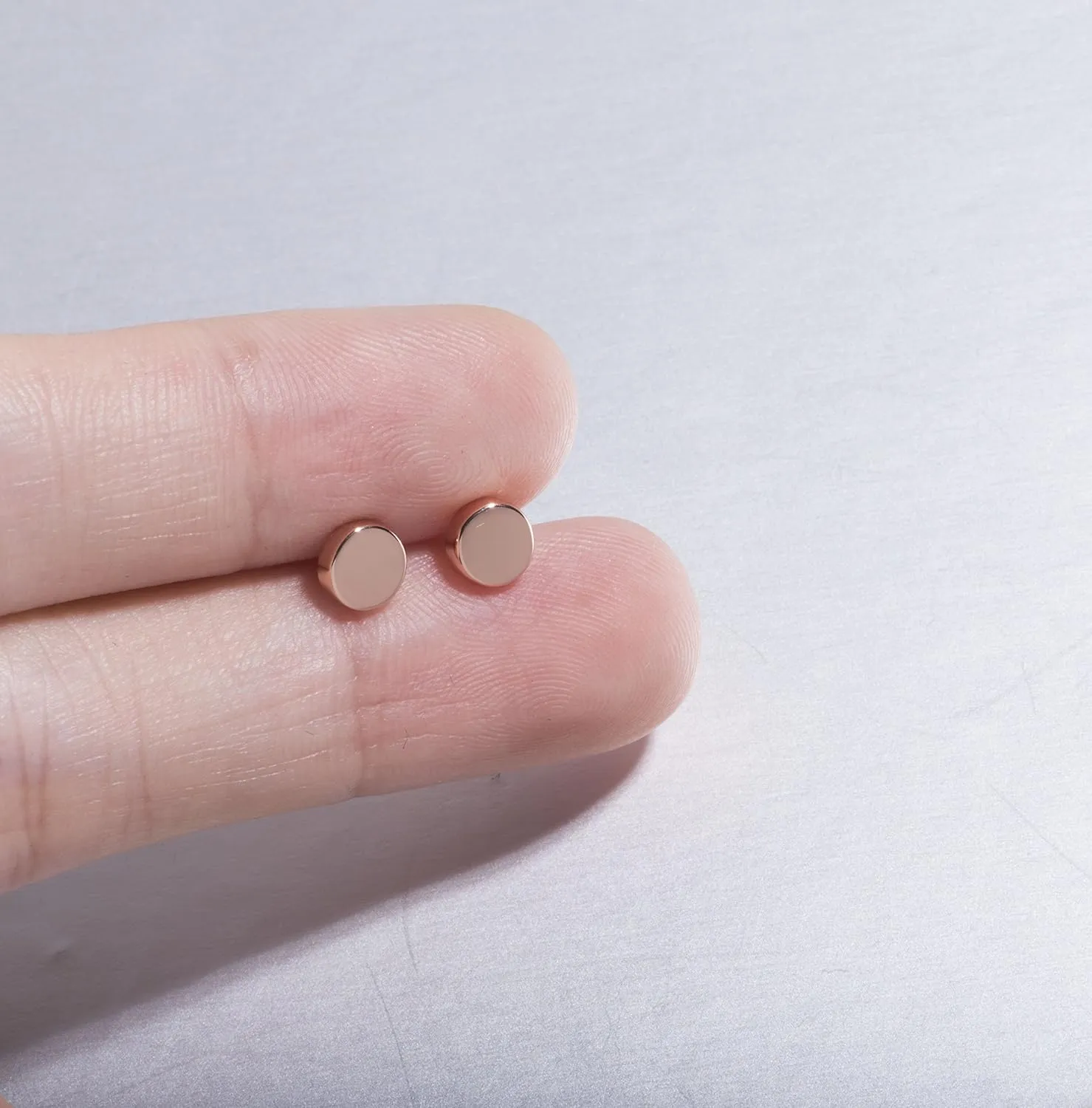 S.Leaf Sterling Silver Stud Earrings for Women Gold Plated Tiny Dot Disc Star Coin Earrings Small Round Tiny Earrings Dainty Simple Earrings for Women
