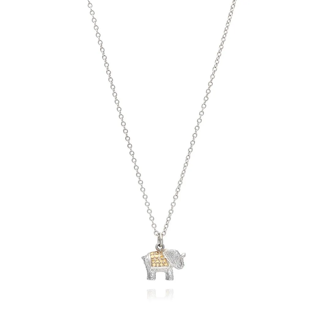 Small Elephant Charm Necklace Silver/Gold