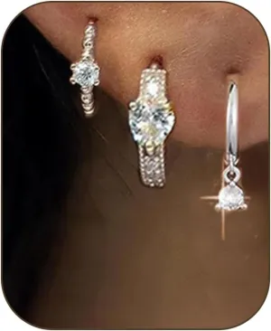 Small Gold Hoop Earrings for Women Dainty Gold Plated Huggie Cartilage Earring Stack Set for Multiple Piercings Hypoallergenic Gold Earrings for Women 3 Pairs