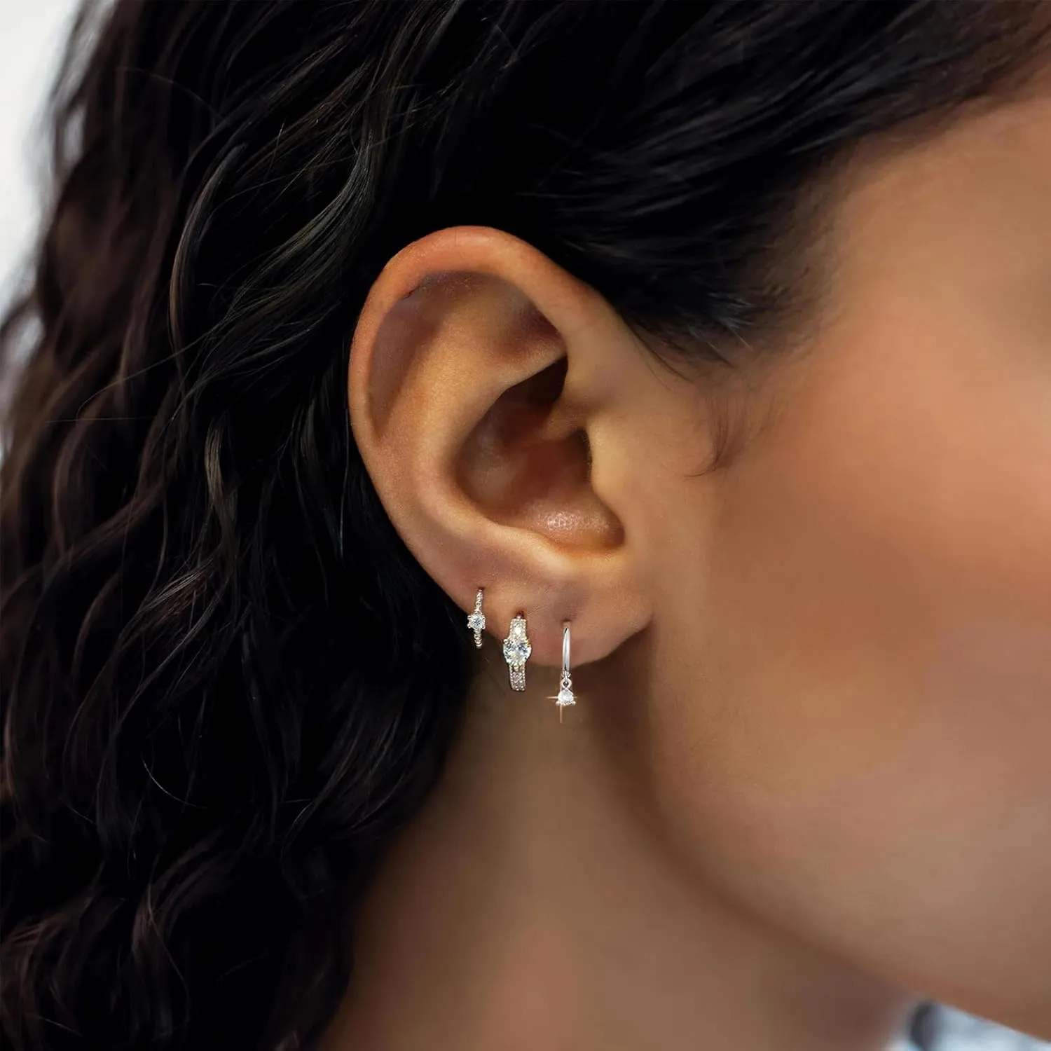 Small Gold Hoop Earrings for Women Dainty Gold Plated Huggie Cartilage Earring Stack Set for Multiple Piercings Hypoallergenic Gold Earrings for Women 3 Pairs