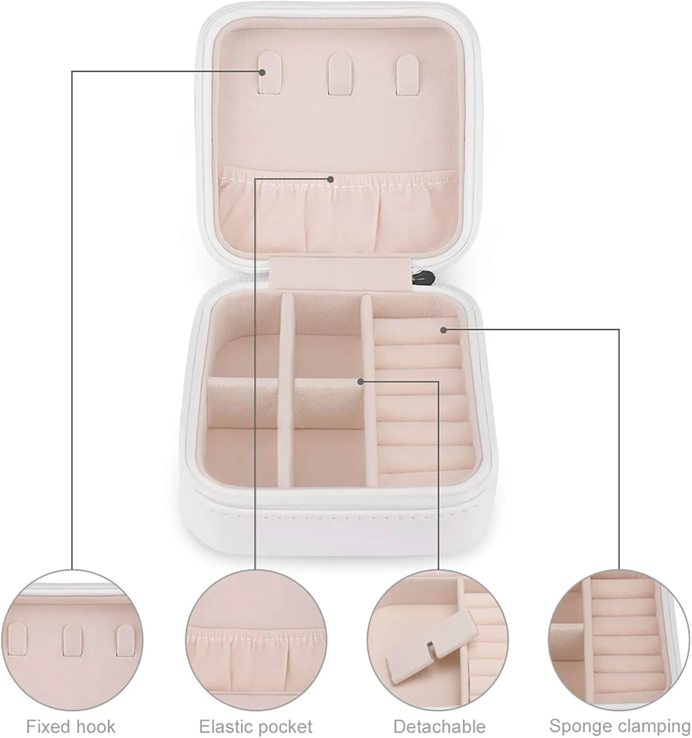 Small Jewelry Box, Travel Small Organizer Portable Display Storage Case for Rings Earrings Necklace, Gifts for Girls Women, Love The Giver More Than The Gift