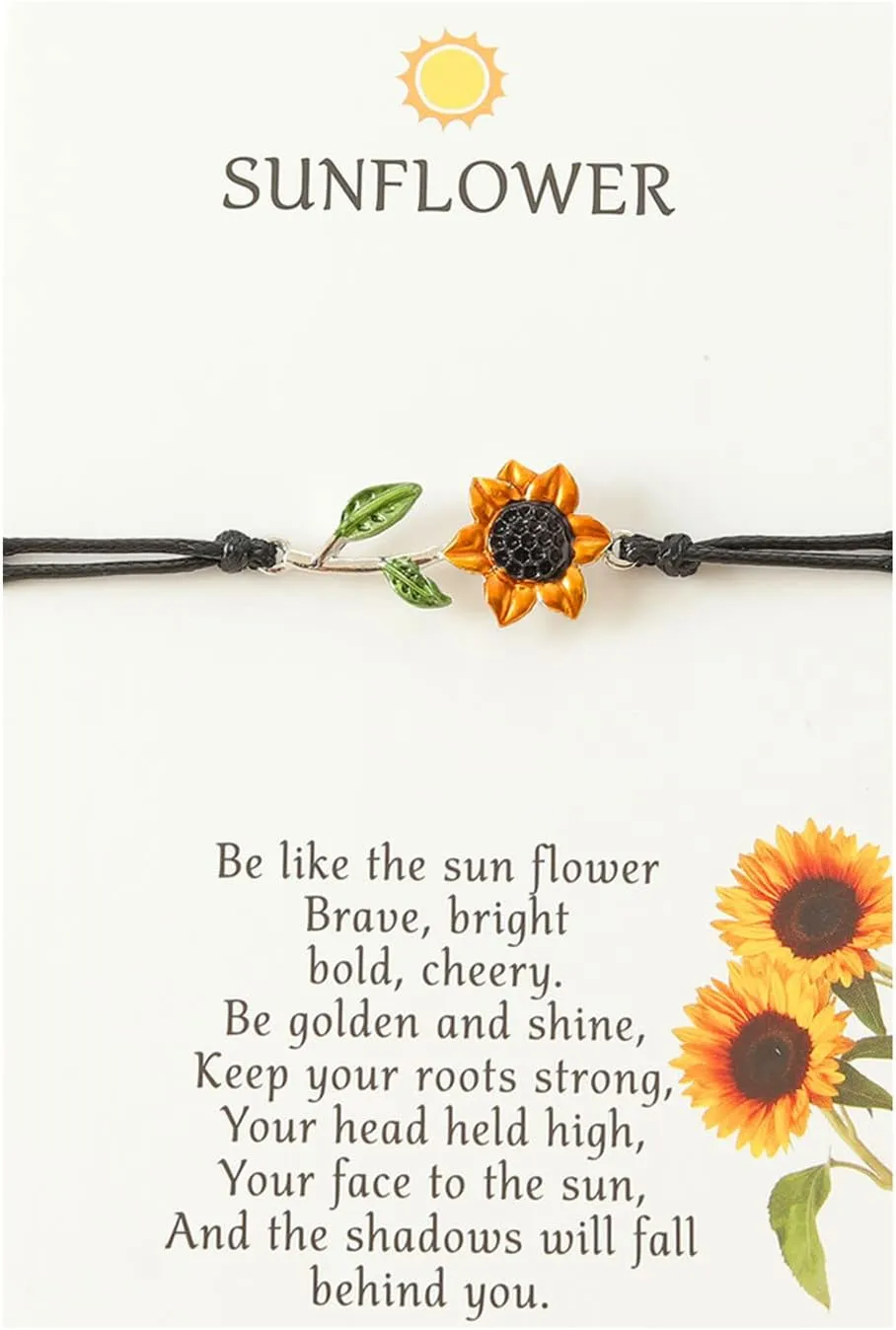 Soyzvteo Sunflower Promise Bracelets Sunflower Friendship Bracelet Long Distance Best Friend Matching Couple Gift Handmade Sunflower Bracelets for Women Teen Girls
