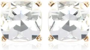 Sparkly Faceted Jewel Statement Stud Earrings - Cushion Square Cut Crystal Post Ear Studs for Women