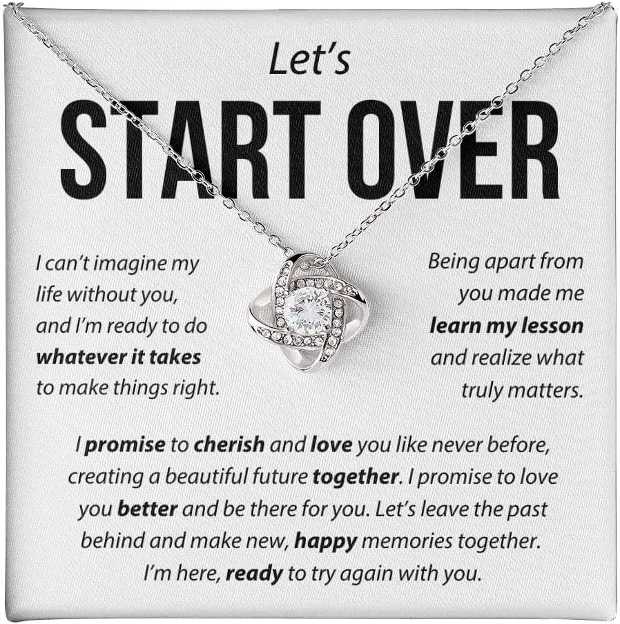Start Over Necklaces, To My Soulmate Necklace For Women, Gift For Girlfriend, Personalized Birthday Gift For Her Anniversary Valentine, To My Wife Necklace From Husband