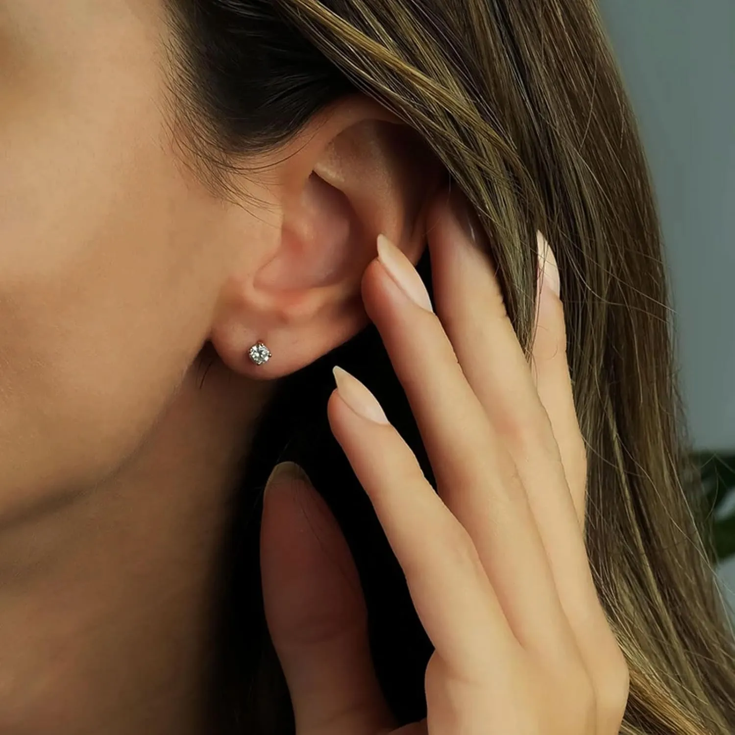 Sterling Silver Cubic Zirconia Stud Earrings for Women Men, 3 Pairs Hypoallergenic Small Tiny Stud Earring Set (Diameter 2/3/4mm)