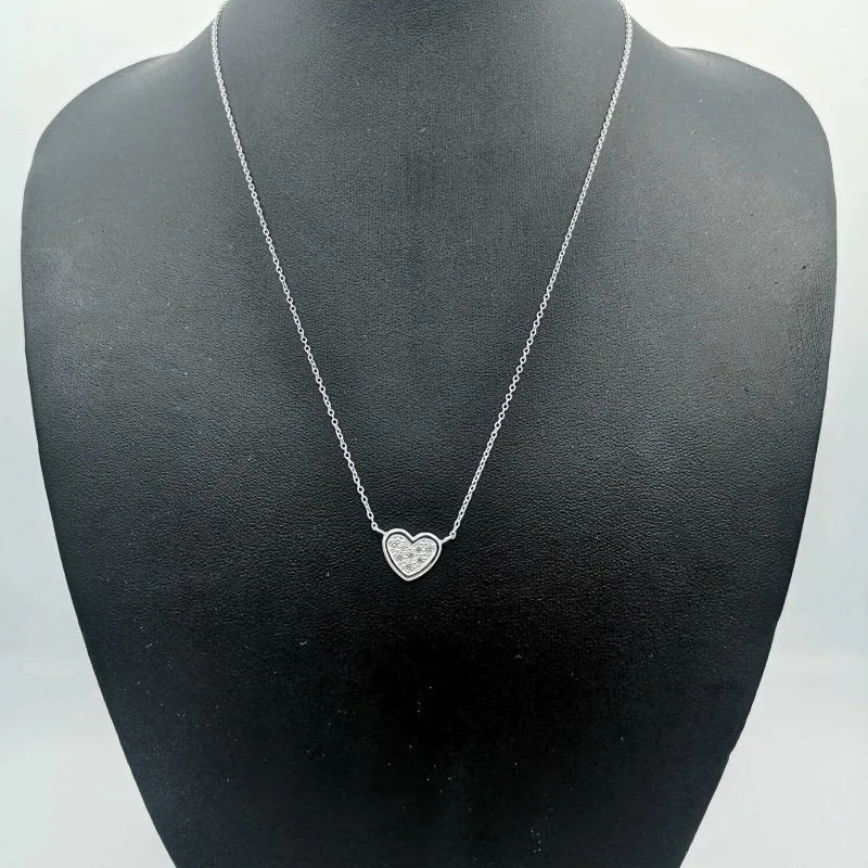 Sterling Silver CZ Heart Necklace