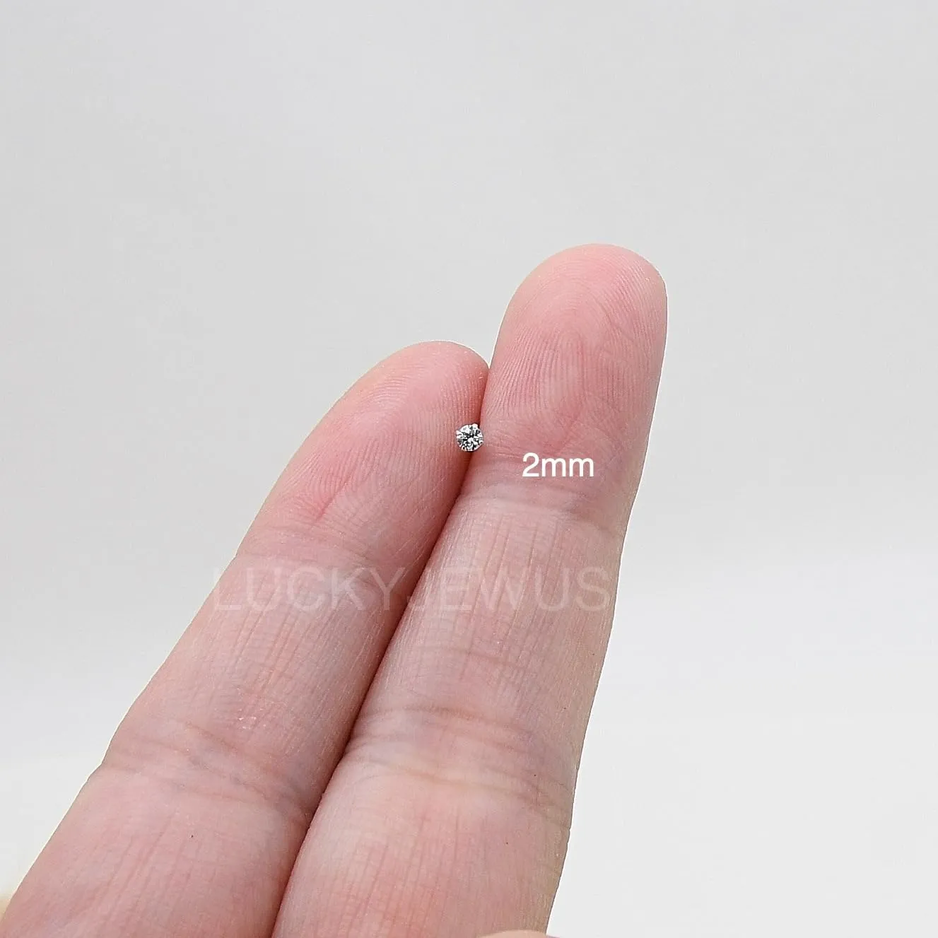 Sterling Silver Nose Rings Studs for Women Men 18g 20g 22g 24g L Shaped Nose Stud Nose Piercing Jewelry (2mm CZ, 20 gauge)
