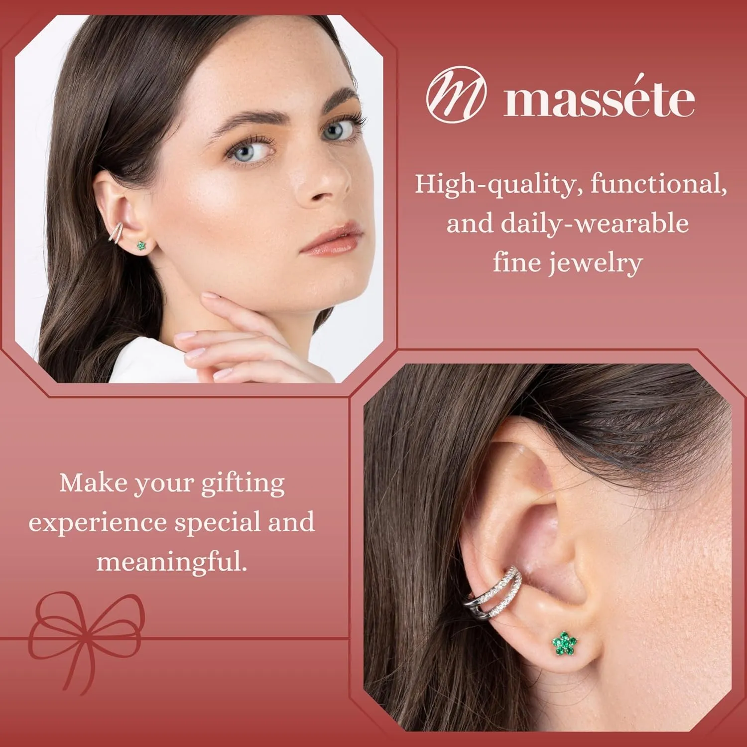 Sterling Silver Small Flower Stud Earrings for Women and Girls Simulated Birthstones 6mm