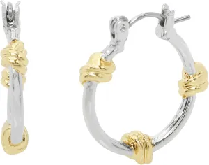 Steve Madden Womens Knot Link Hoop Earrings