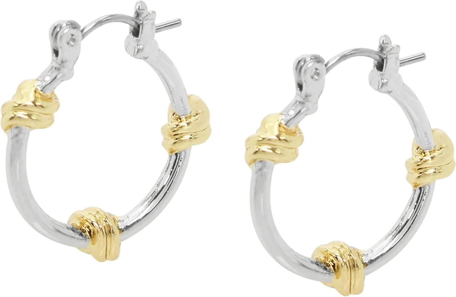 Steve Madden Womens Knot Link Hoop Earrings