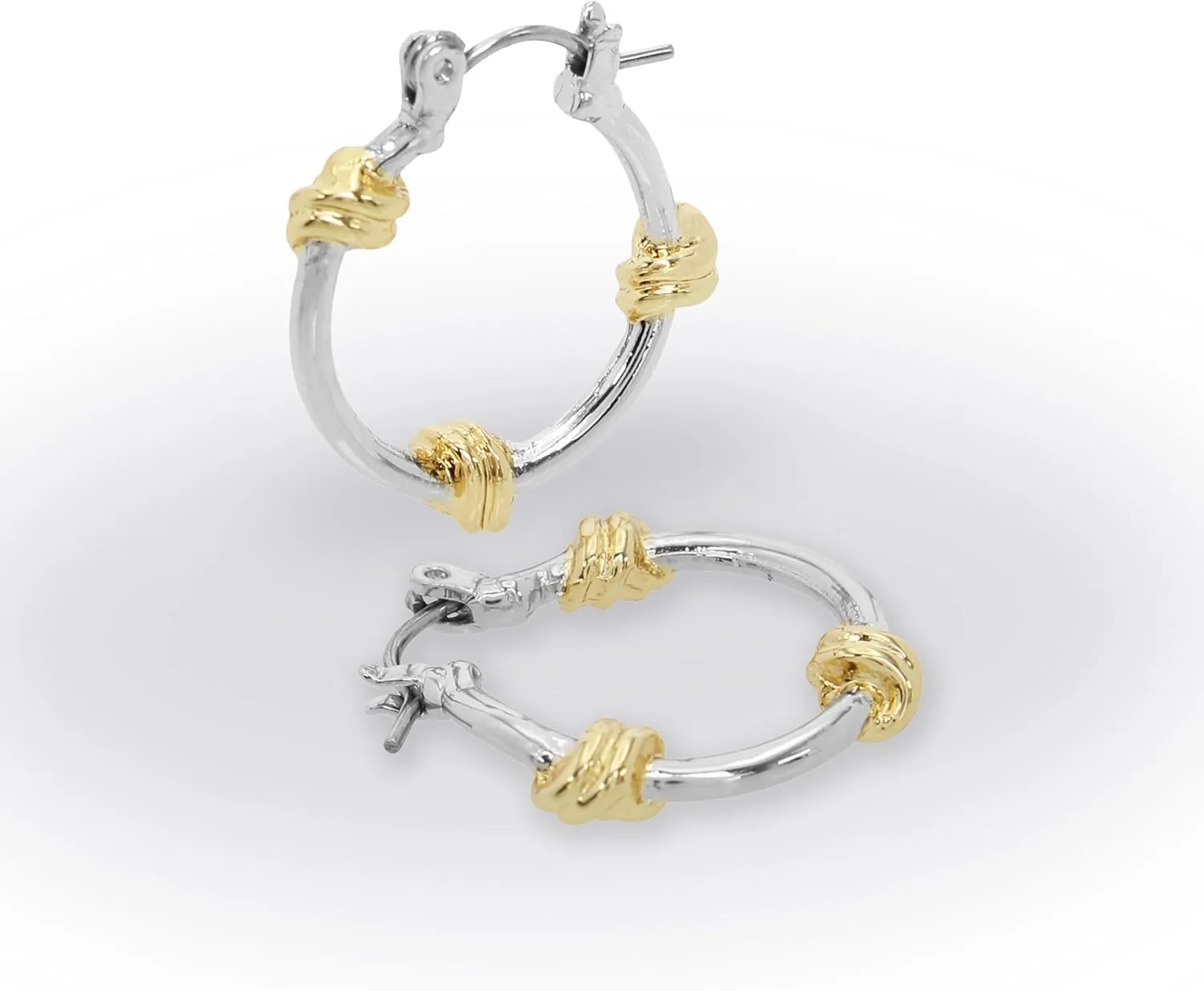 Steve Madden Womens Knot Link Hoop Earrings