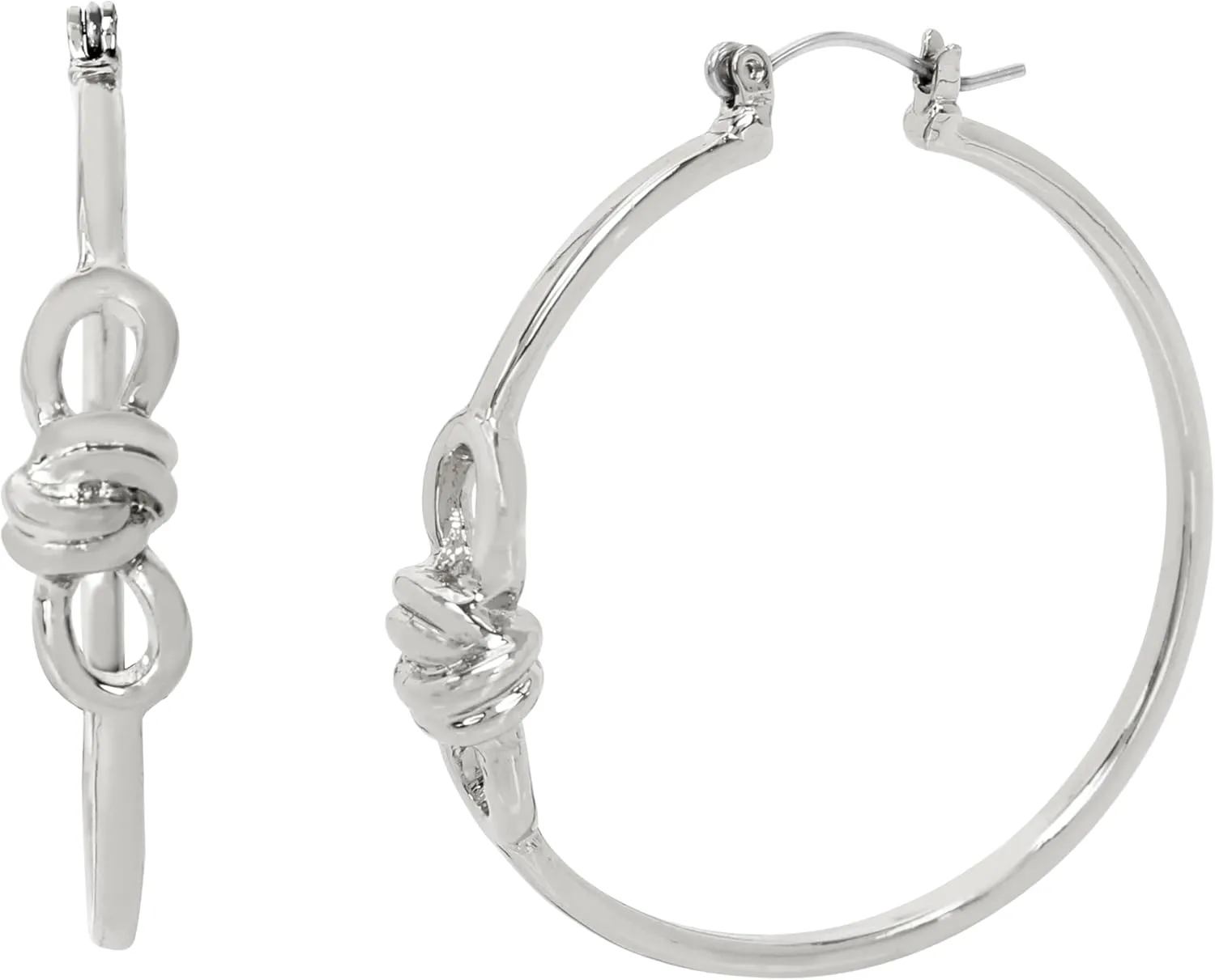 Steve Madden Womens Triple Knot Hoop Earrings