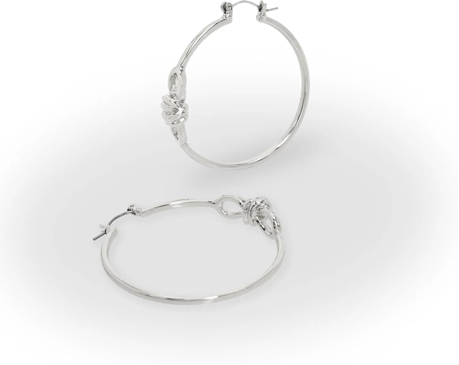 Steve Madden Womens Triple Knot Hoop Earrings