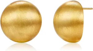 Stud Earrings for Women Half-ball Mattle Gold Sliver Studs Gold Brushed Button Earrings for Women Fashion Vintage Stud Earrings for Party