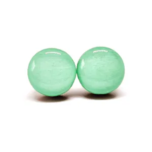 Stud Earrings, Mint Green 10 mm 10 mm Round Studs for Women Girls Men Handmade, Stainless Steel Posts for Sensitive Ears, Lightweight Color Dot earrings by Candi Cove Designs