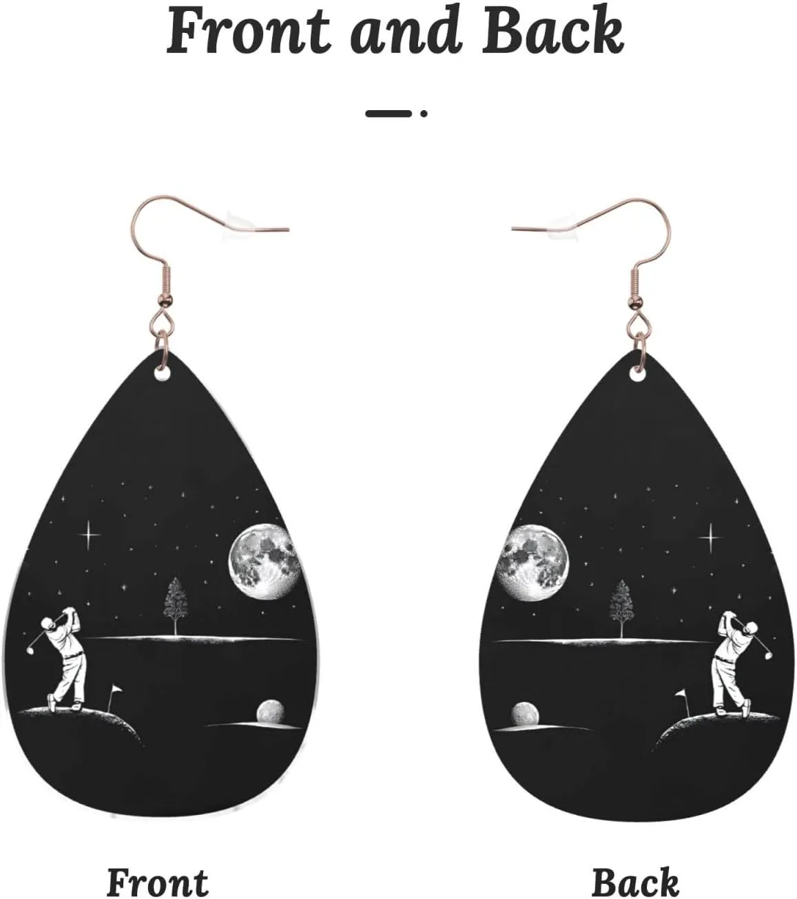 Stylish Drop-Shaped Acrylic Earrings Lightweight Printed Teardrop Dangle Earrings for Women (Astronaut Galaxy Trippy)