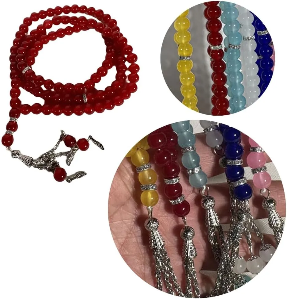 Stylish Religion Tasbih Bracelet with 99 Prayer Bead Muslims Rosary Bead Handchain Handmade Religion Eid