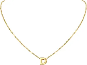 Supcare Gold Initial Necklace for women, 14K gold plated letter pendant, trendy Personalized monogram name jewelry,dainty choker chain 16'' plus 2'' extension