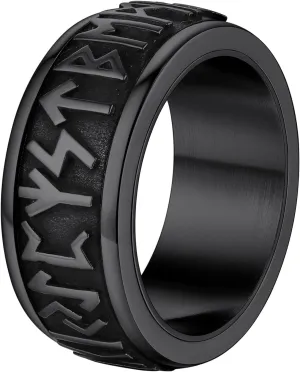 Supcare Men Women Fidget Ring,Nordic/Celtic/Moon Star Spinner Ring Jewelry Custom Name Ring Gifts for Christmas,Size 7-14 (with Jewelry Gift Box)